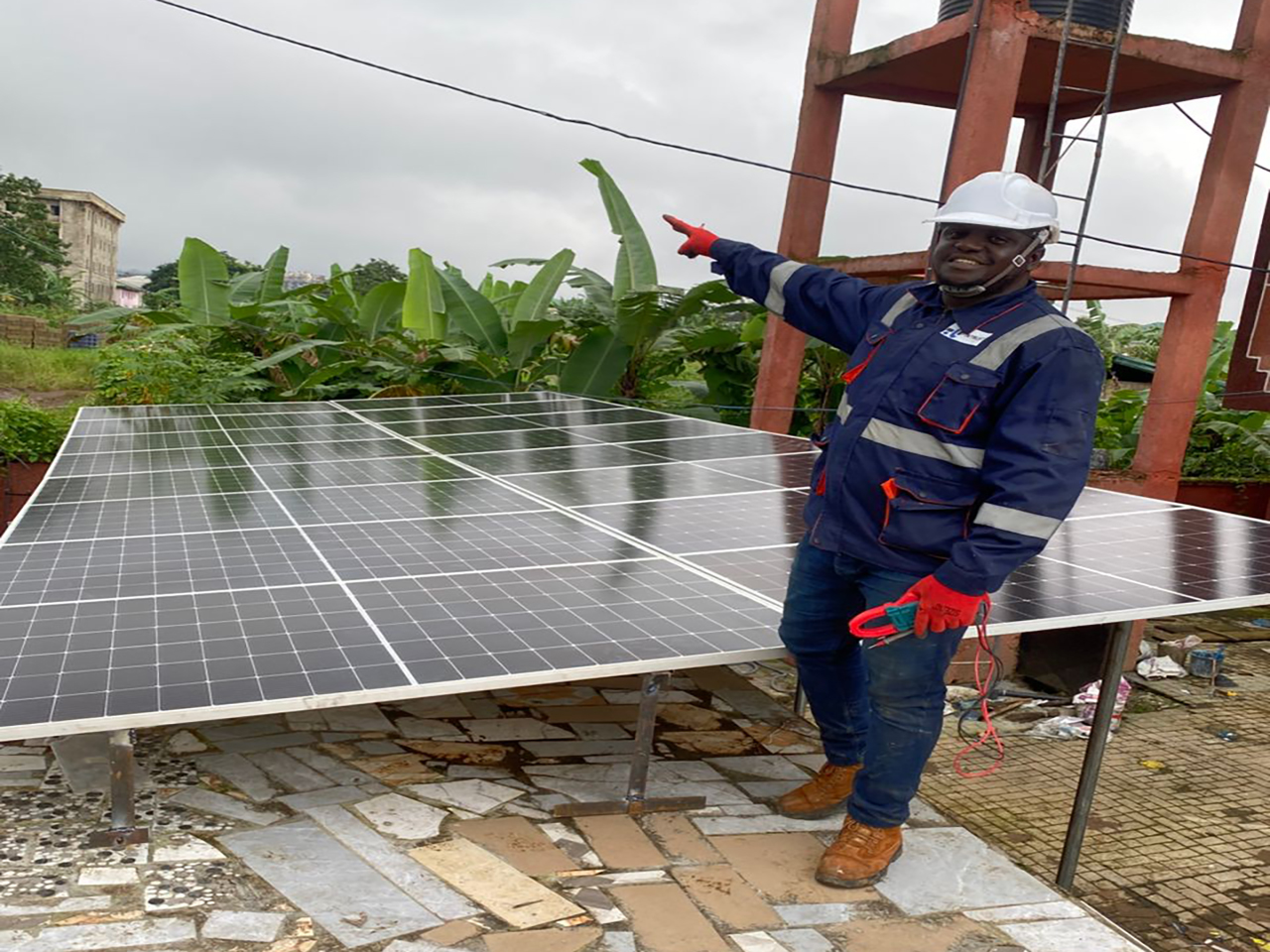fintrustafrica solar panels with man
